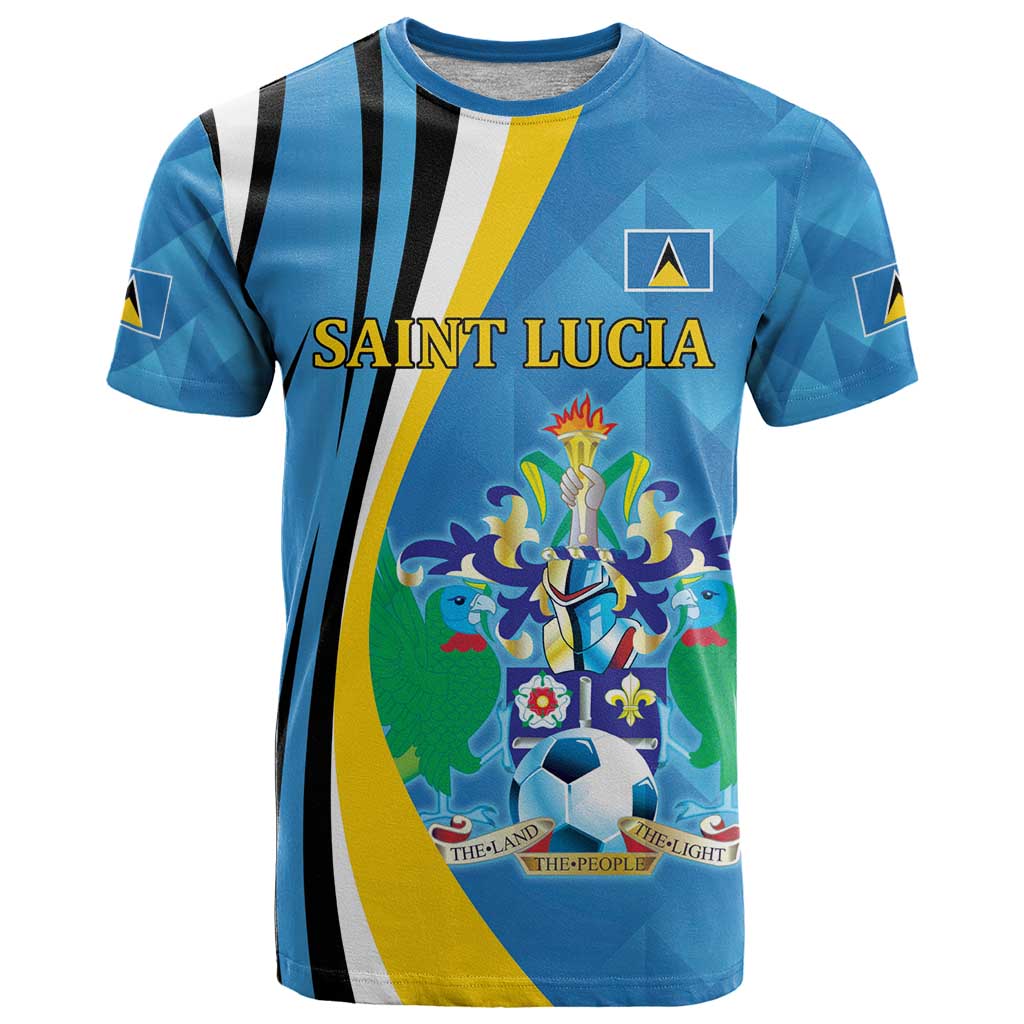 Custom Saint Lucia Football T Shirt Sporty Pattern