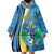 Custom Saint Lucia Football Wearable Blanket Hoodie Sporty Pattern