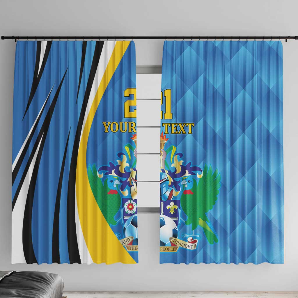 Custom Saint Lucia Football Window Curtain Sporty Pattern