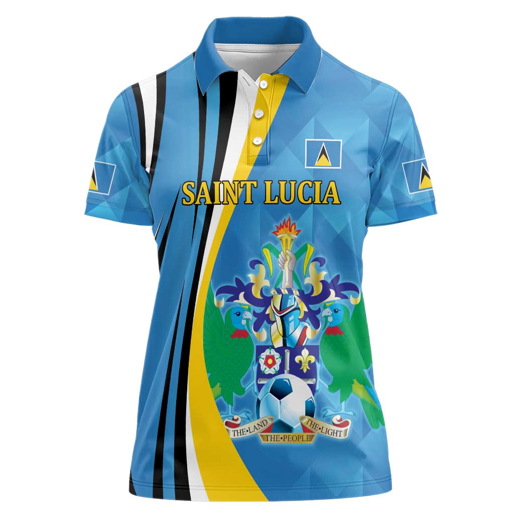 Custom Saint Lucia Football Women Polo Shirt Sporty Pattern