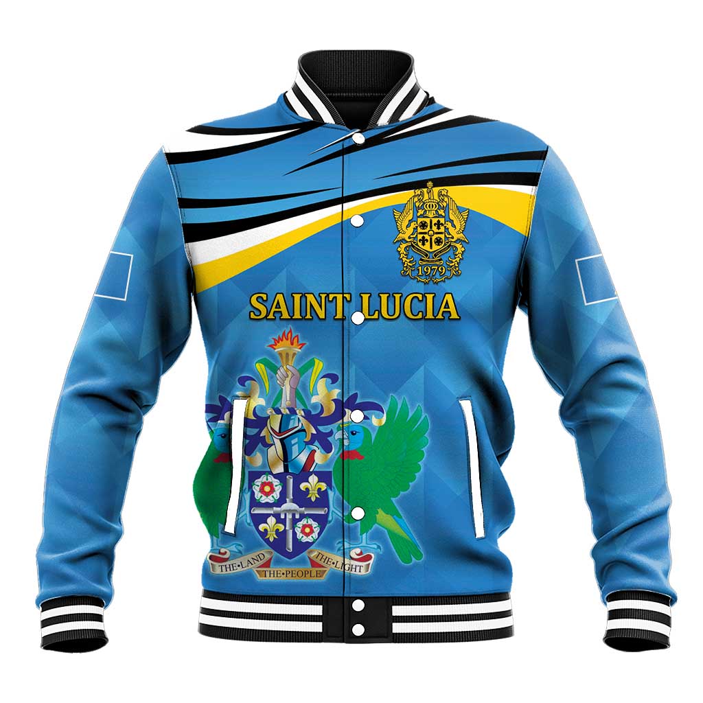 Personalized Saint Lucia Independence Day Baseball Jacket Since 1979