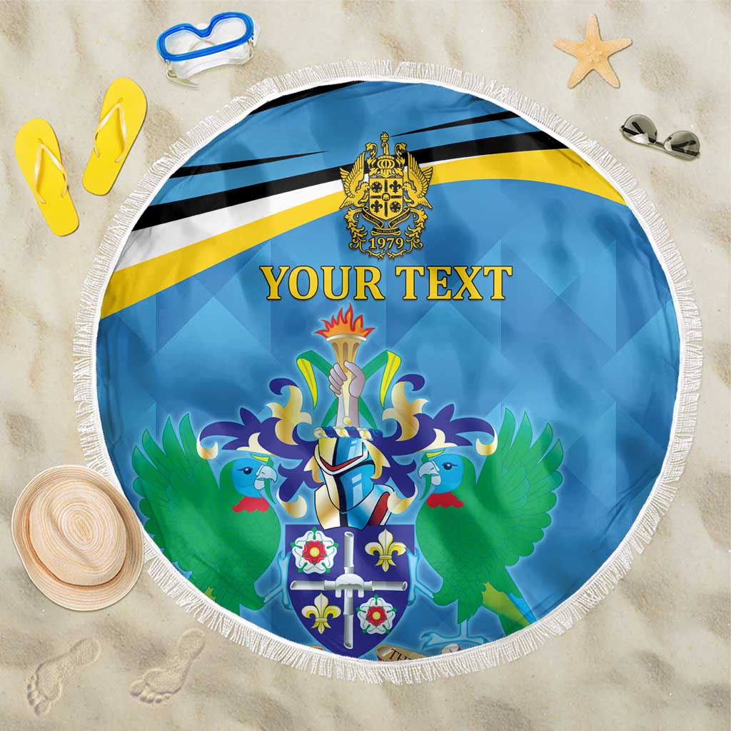 Personalized Saint Lucia Independence Day Beach Blanket Since 1979