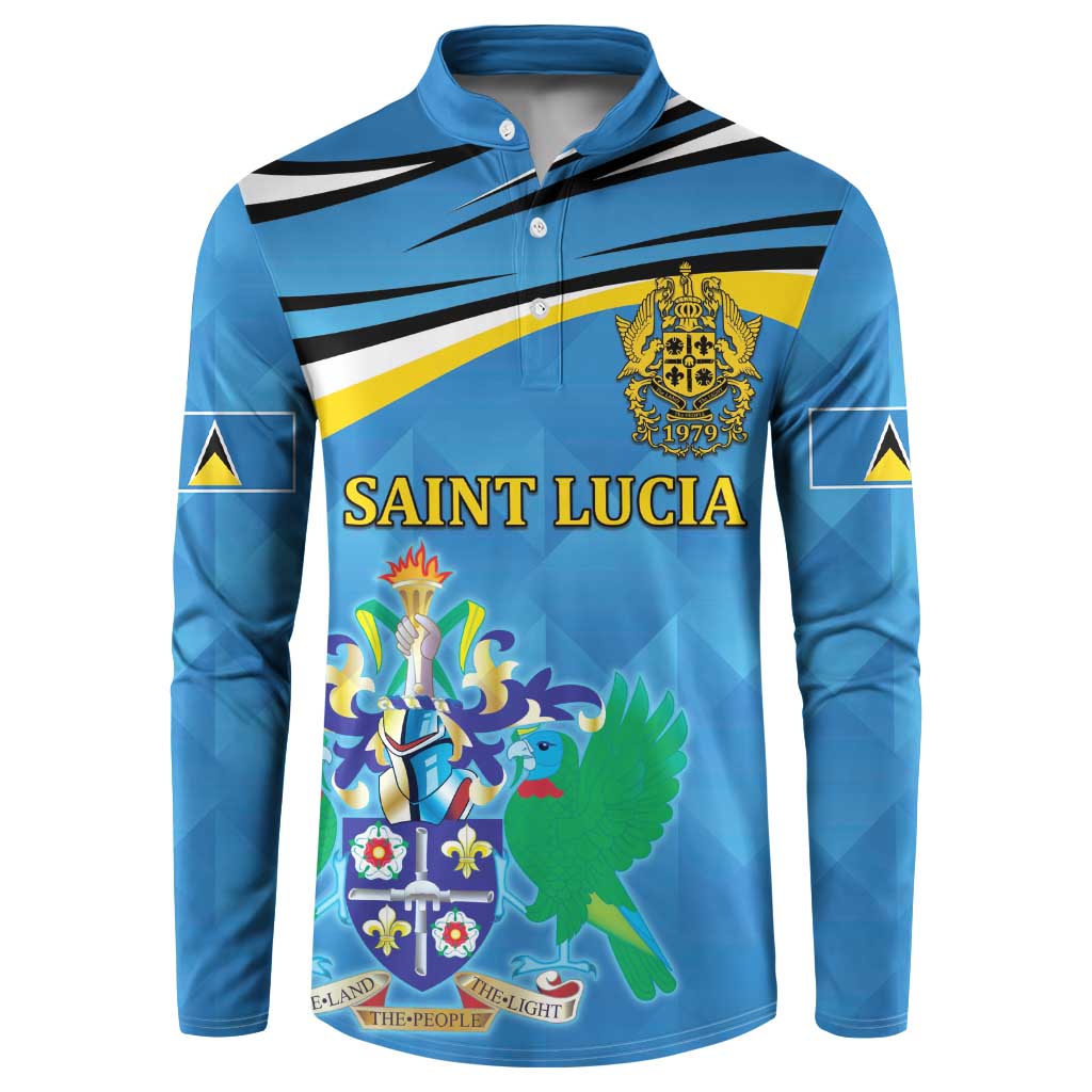 Personalized Saint Lucia Independence Day Button Sweatshirt Since 1979