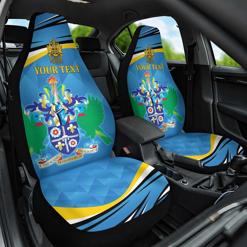 Personalized Saint Lucia Independence Day Car Seat Cover Since 1979