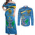 Personalized Saint Lucia Independence Day Couples Matching Off Shoulder Maxi Dress and Long Sleeve Button Shirt Since 1979