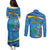 Personalized Saint Lucia Independence Day Couples Matching Puletasi and Long Sleeve Button Shirt Since 1979