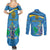 Personalized Saint Lucia Independence Day Couples Matching Summer Maxi Dress and Long Sleeve Button Shirt Since 1979