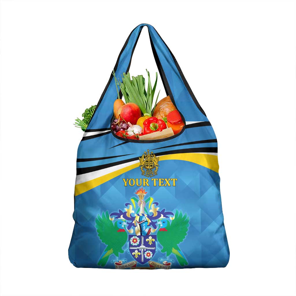 Personalized Saint Lucia Independence Day Grocery Bag Since 1979