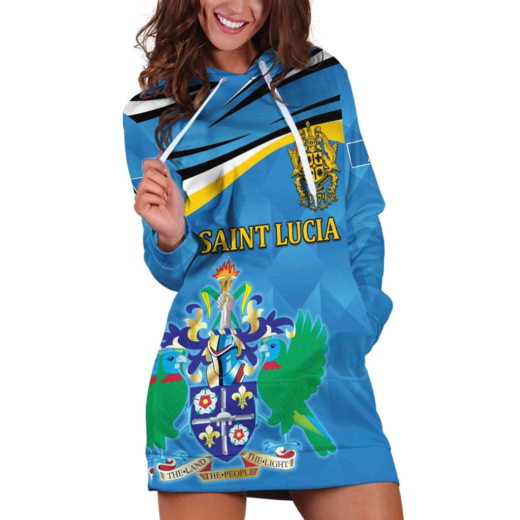 Personalized Saint Lucia Independence Day Hoodie Dress Since 1979