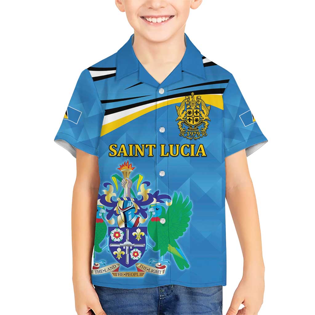 Personalized Saint Lucia Independence Day Kid Hawaiian Shirt Since 1979