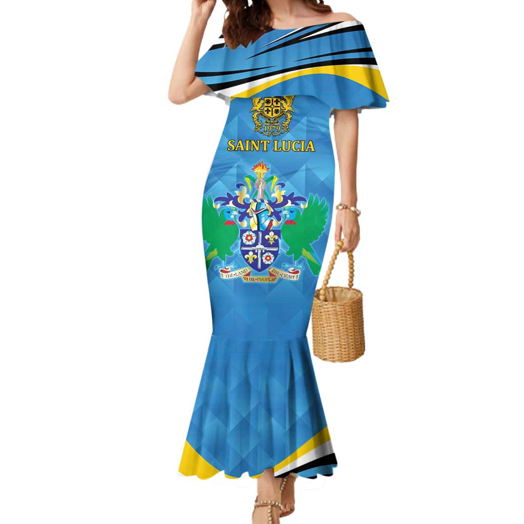 Personalized Saint Lucia Independence Day Mermaid Dress Since 1979