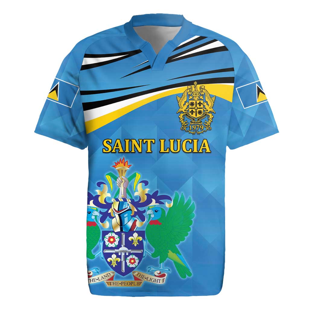 Personalized Saint Lucia Independence Day Rugby Jersey Since 1979