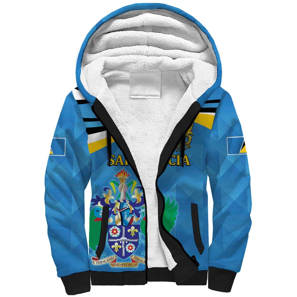 Personalized Saint Lucia Independence Day Sherpa Hoodie Since 1979