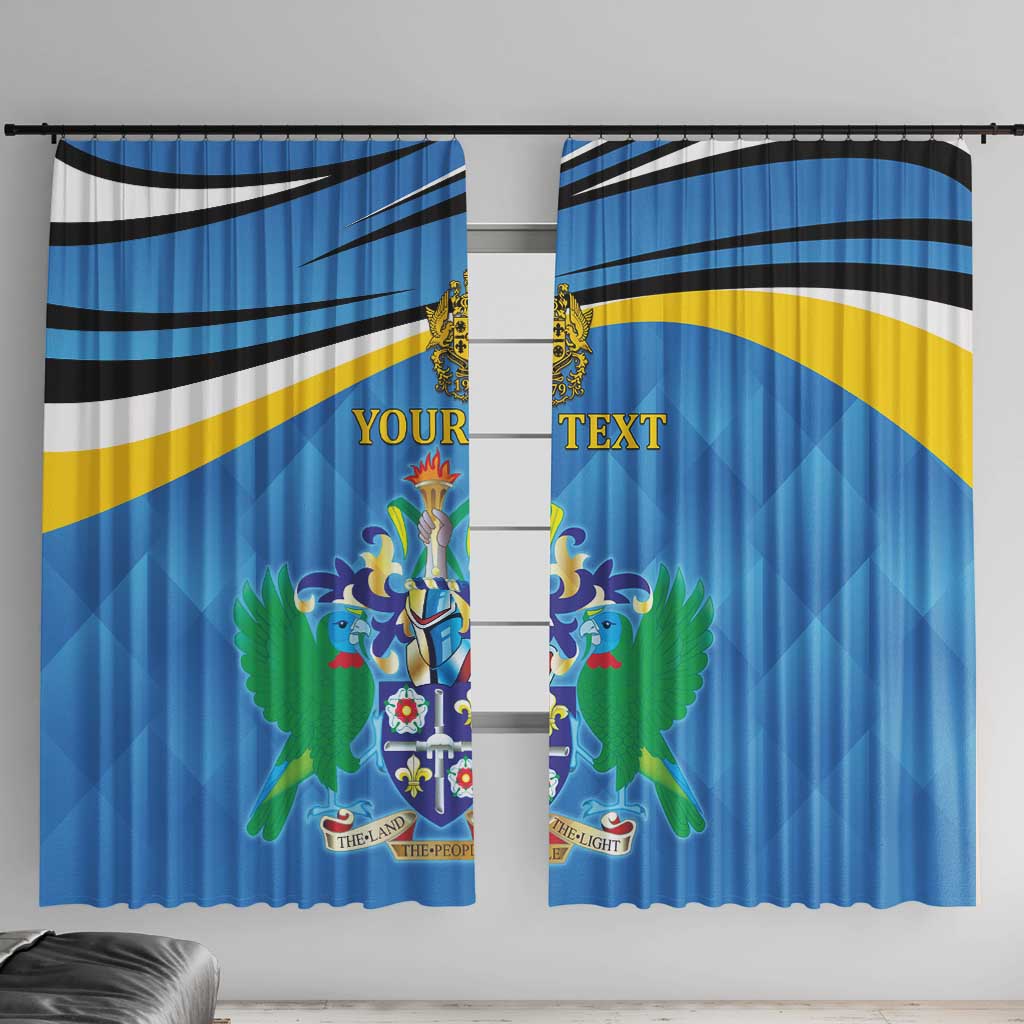 Personalized Saint Lucia Independence Day Window Curtain Since 1979