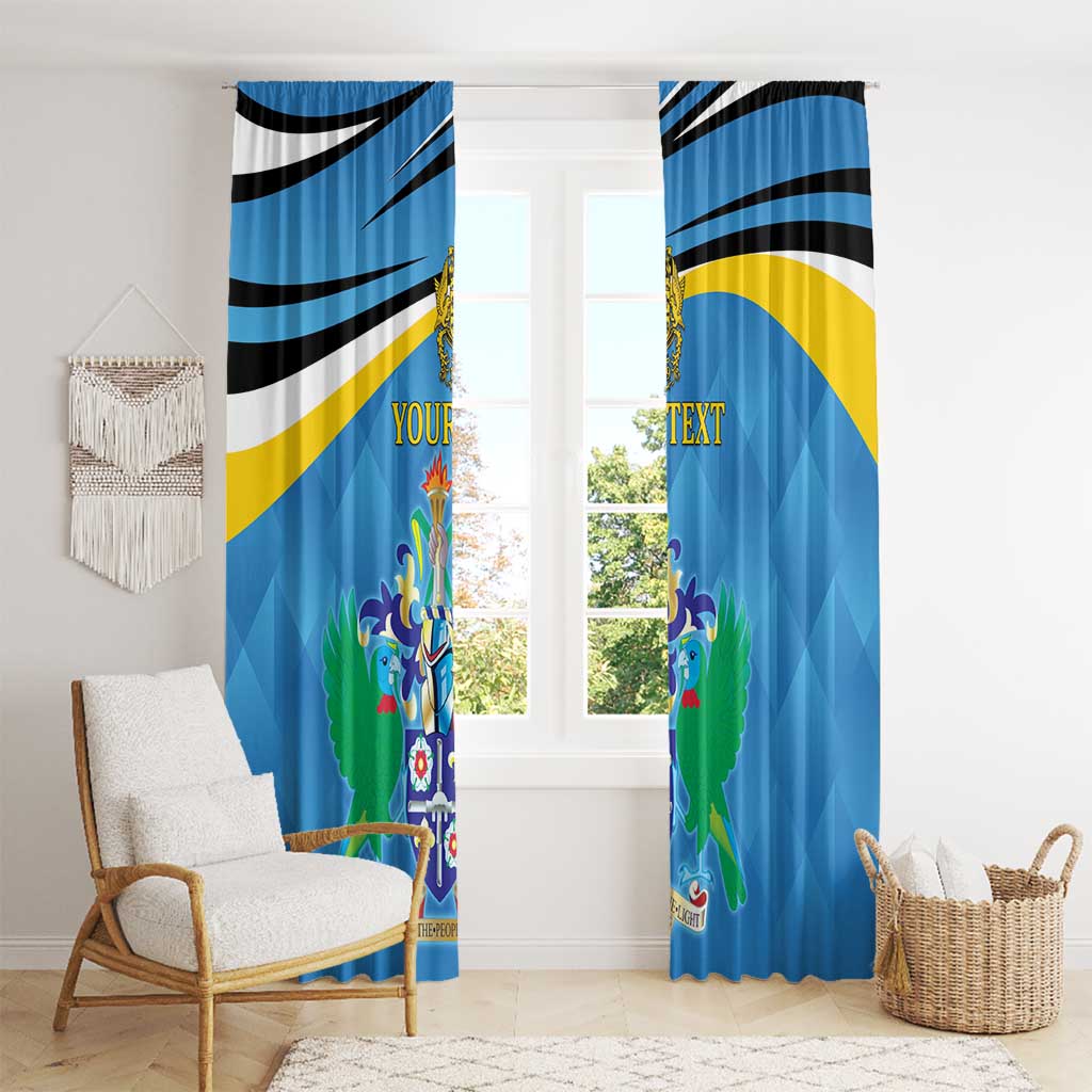 Personalized Saint Lucia Independence Day Window Curtain Since 1979