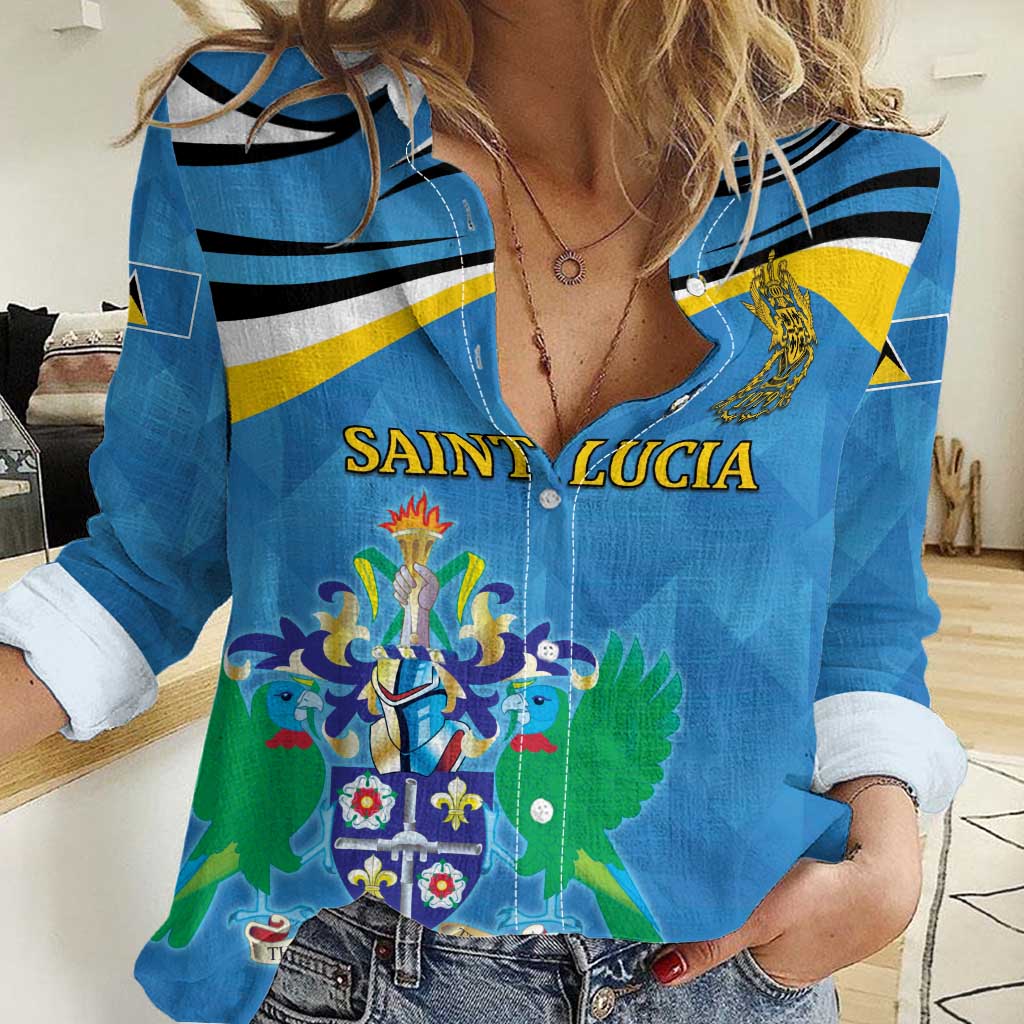 Personalized Saint Lucia Independence Day Women Casual Shirt Since 1979