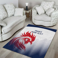 France-themed rug featuring “FRANCE YOUR TEXT” and a red dragon over zigzags