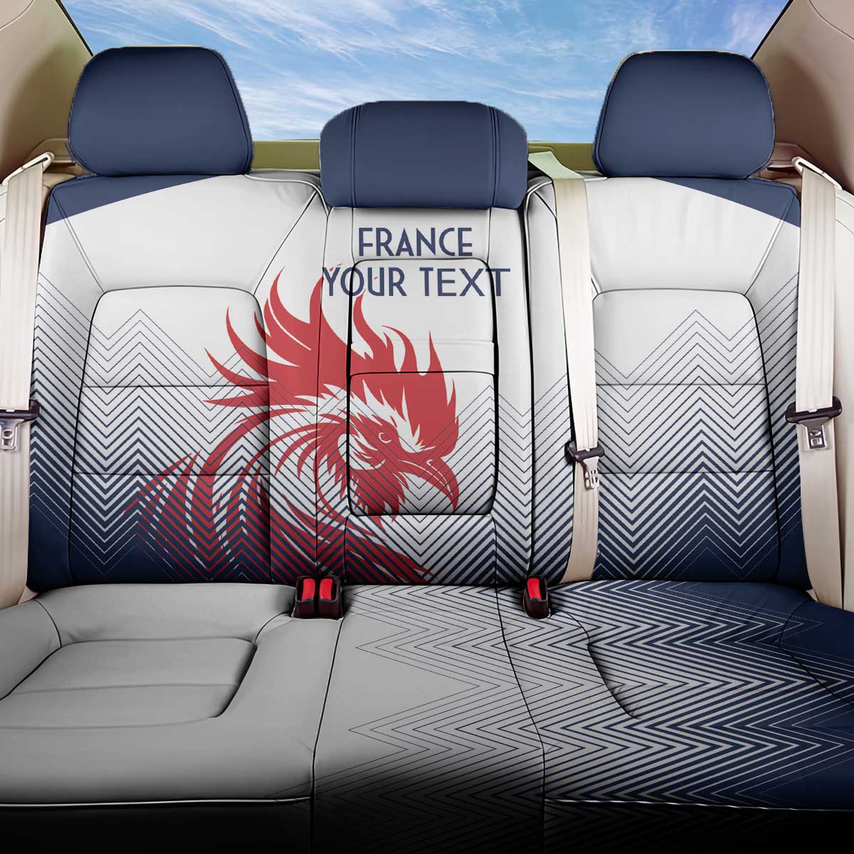 Custom France Rugby Back Car Seat Cover Summer Paris 2024 LT9 - Wonder Print Shop