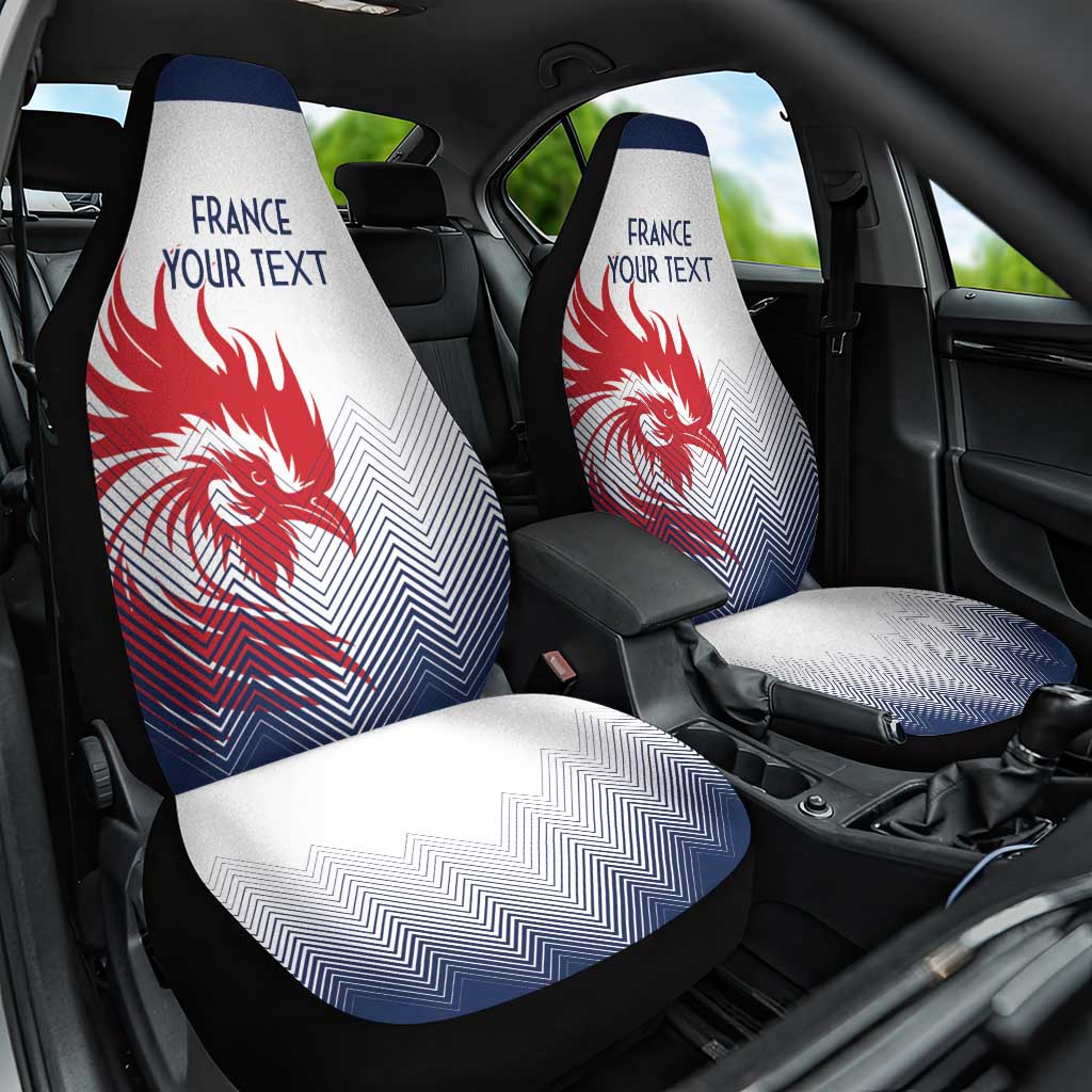 Custom France Rugby Car Seat Cover Summer Paris 2024 LT9 - Wonder Print Shop