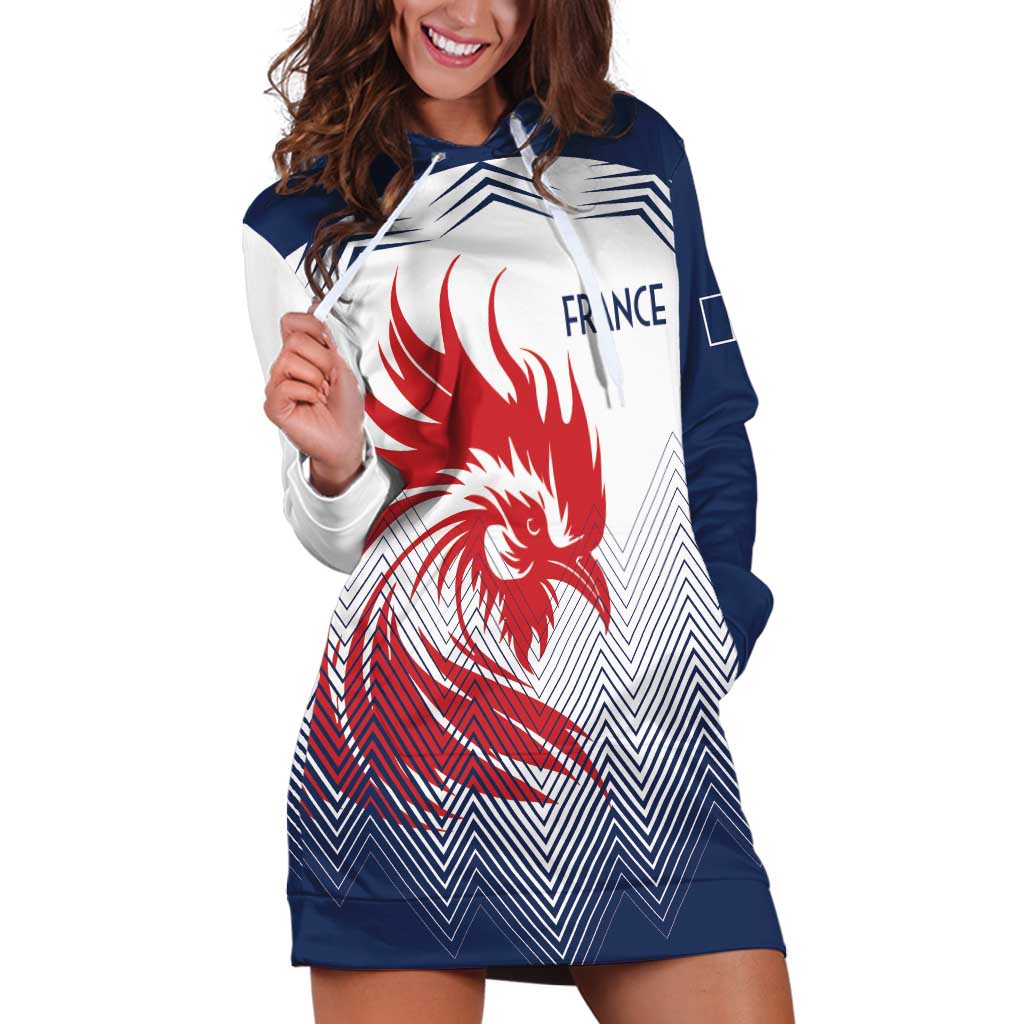 Custom France Rugby Hoodie Dress Summer Paris 2024 - Wonder Print Shop