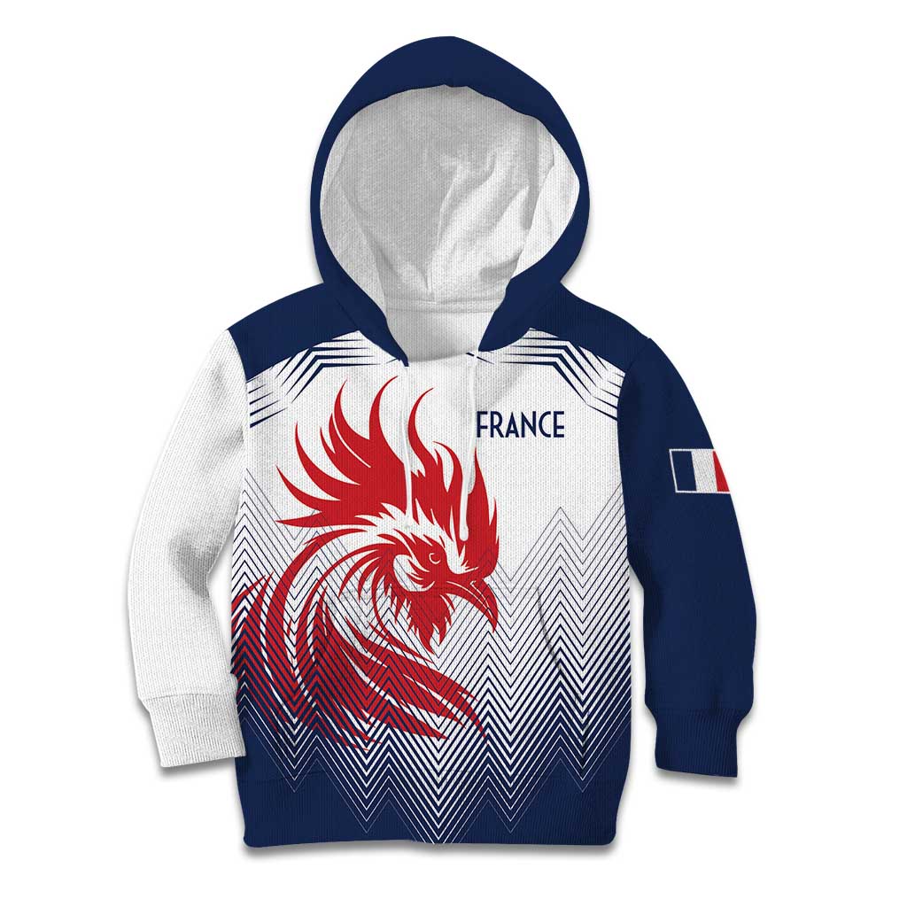 Custom France Rugby Kid Hoodie Summer Paris 2024 - Wonder Print Shop