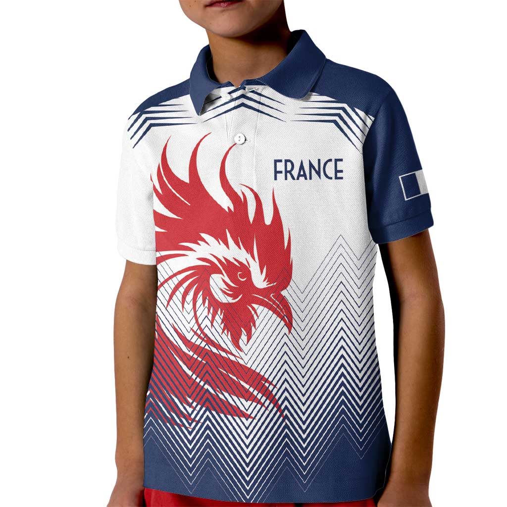 Custom France Rugby Kid Polo Shirt Summer Paris 2024 - Wonder Print Shop