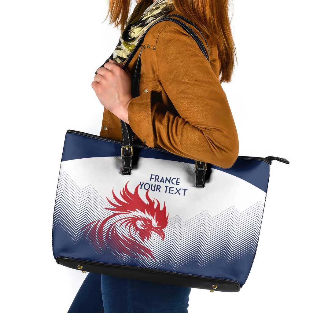 Custom France Rugby Leather Tote Bag Summer Paris 2024 - Wonder Print Shop