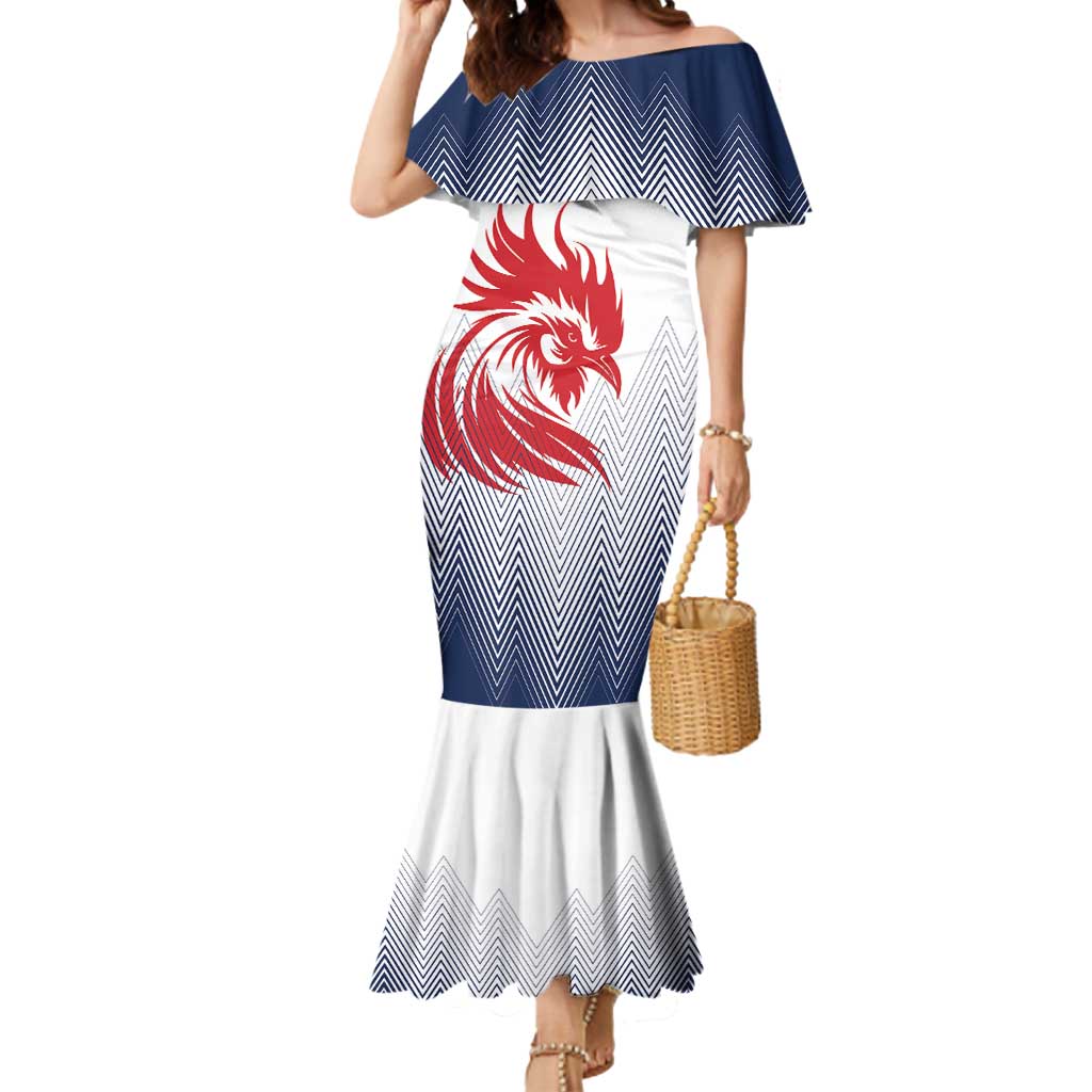 Custom France Rugby Mermaid Dress Summer Paris 2024 - Wonder Print Shop