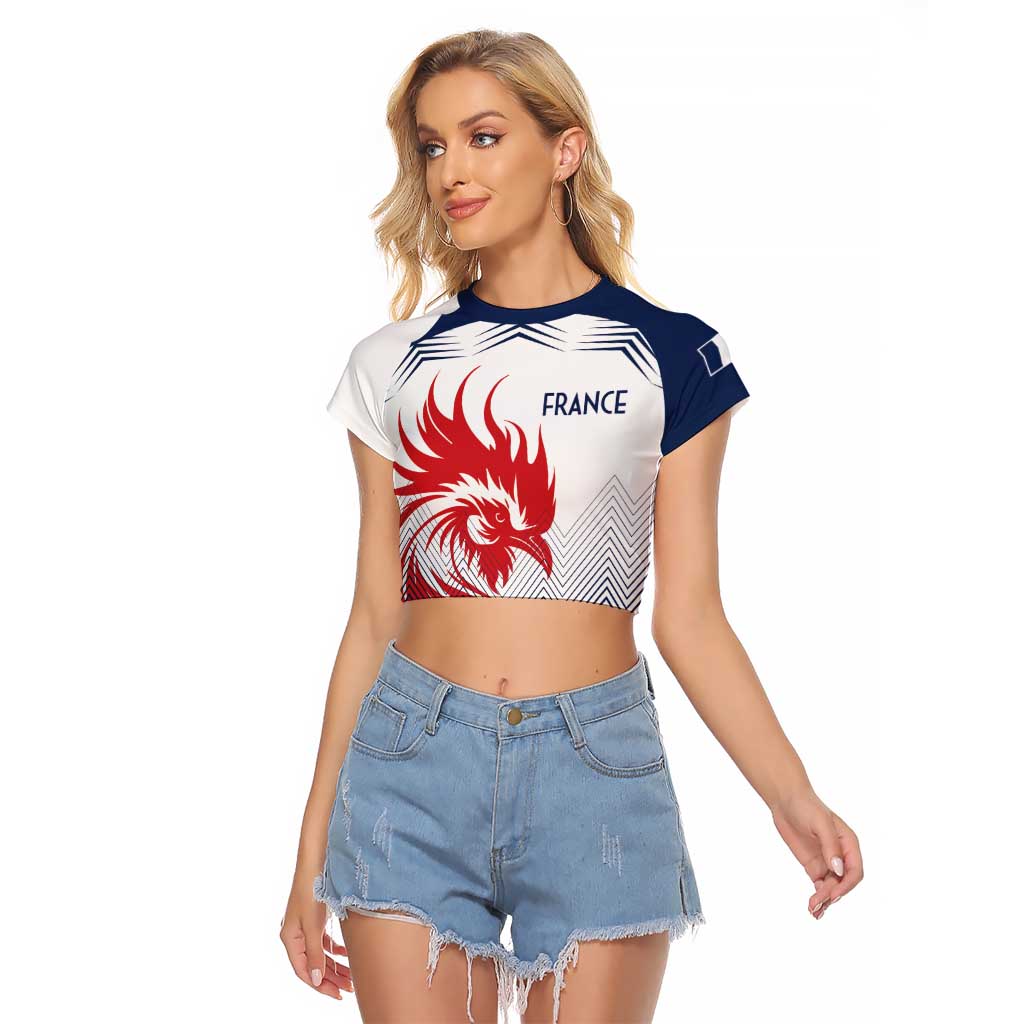 Custom France Rugby Raglan Cropped T Shirt Summer Paris 2024