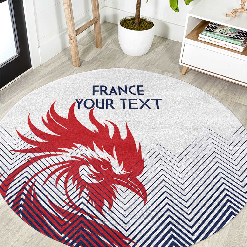 Custom France Rugby Round Carpet Summer Paris 2024