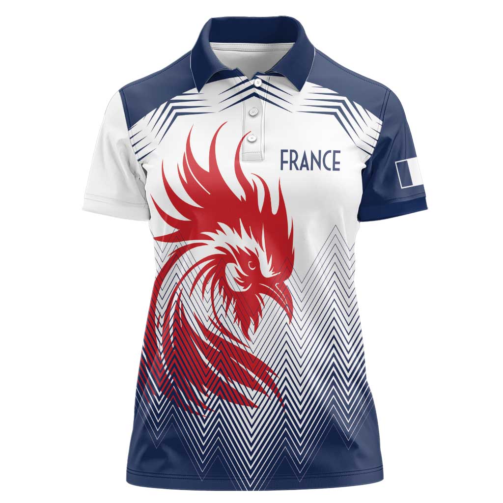 Custom France Rugby Women Polo Shirt Summer Paris 2024