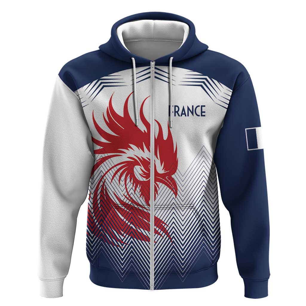 Custom France Rugby Zip Hoodie Summer Paris 2024