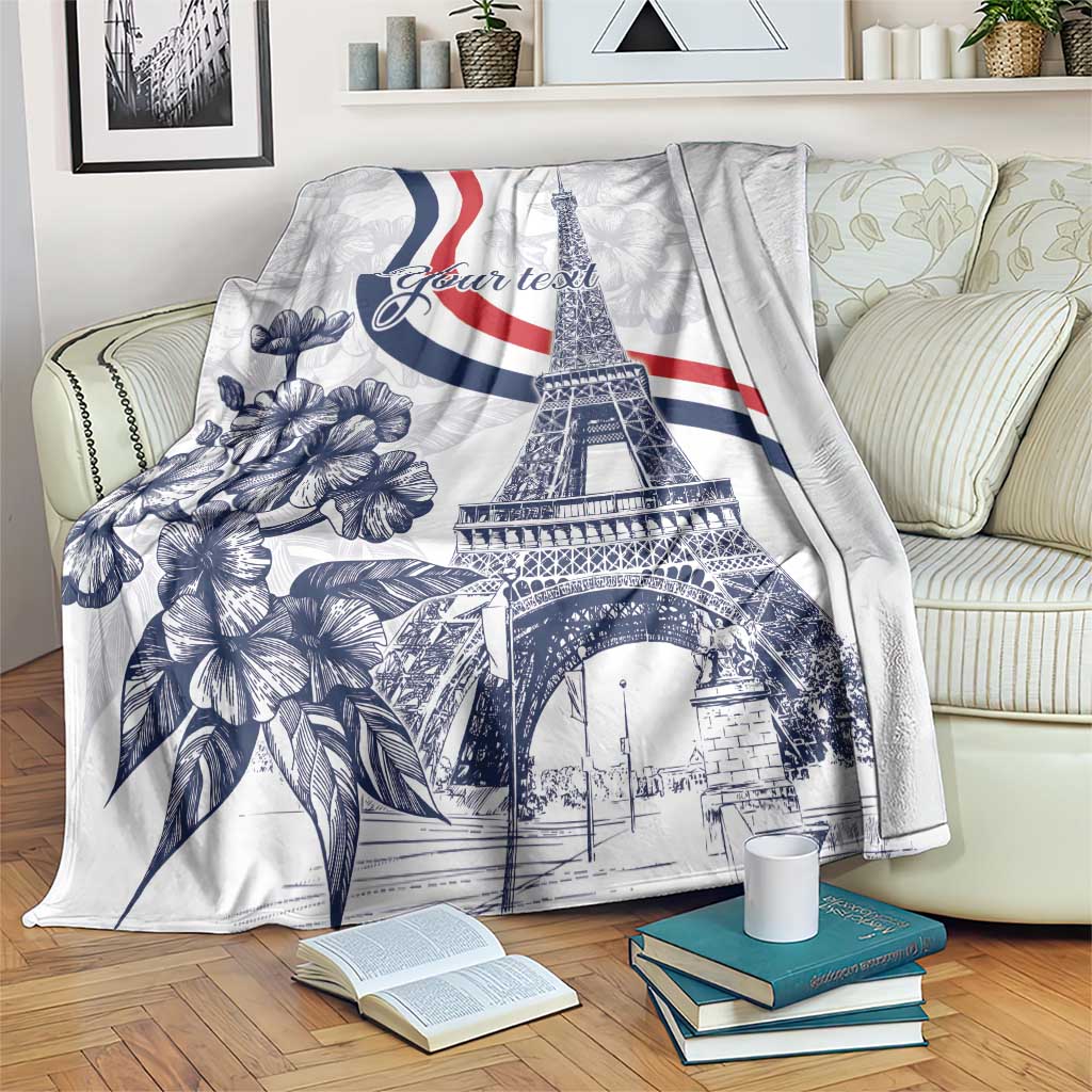 Custom France Women Rugby Blanket Summer Flowers 2024