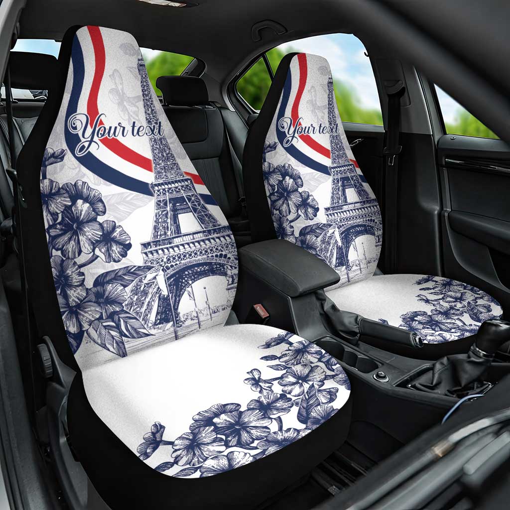 Custom France Women Rugby Car Seat Cover Summer Flowers 2024 LT9 - Wonder Print Shop