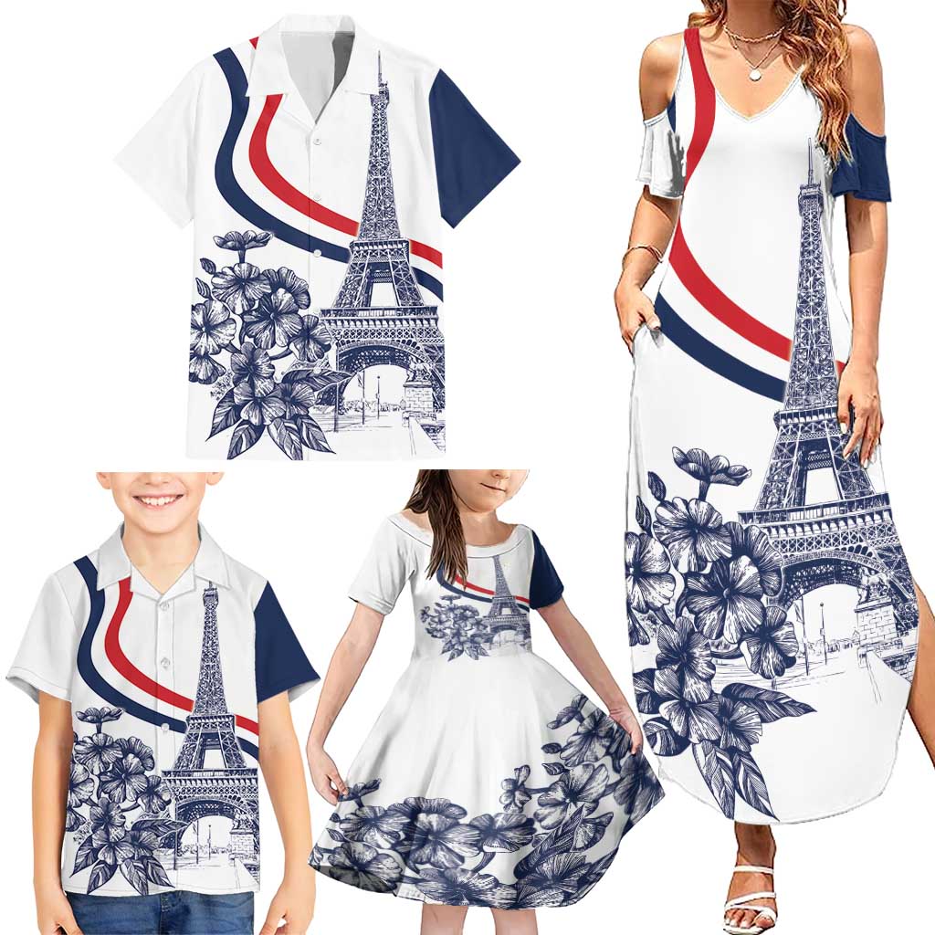 Custom France Women Rugby Family Matching Summer Maxi Dress and Hawaiian Shirt Summer Flowers 2024 - Wonder Print Shop