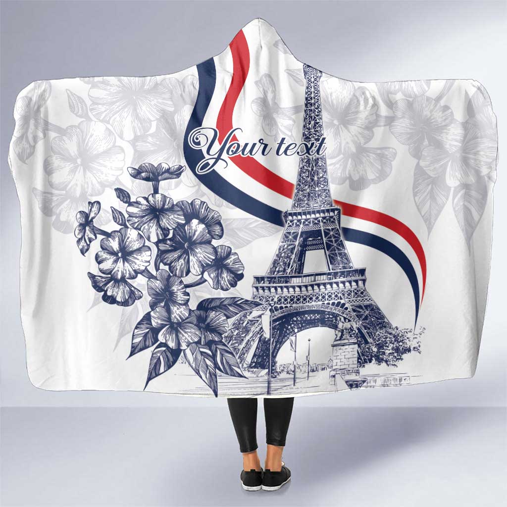 Custom France Women Rugby Hooded Blanket Summer Flowers 2024