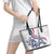 Custom France Women Rugby Leather Tote Bag Summer Flowers 2024 - Wonder Print Shop