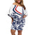 Custom France Women Rugby Off Shoulder Short Dress Summer Flowers 2024 - Wonder Print Shop