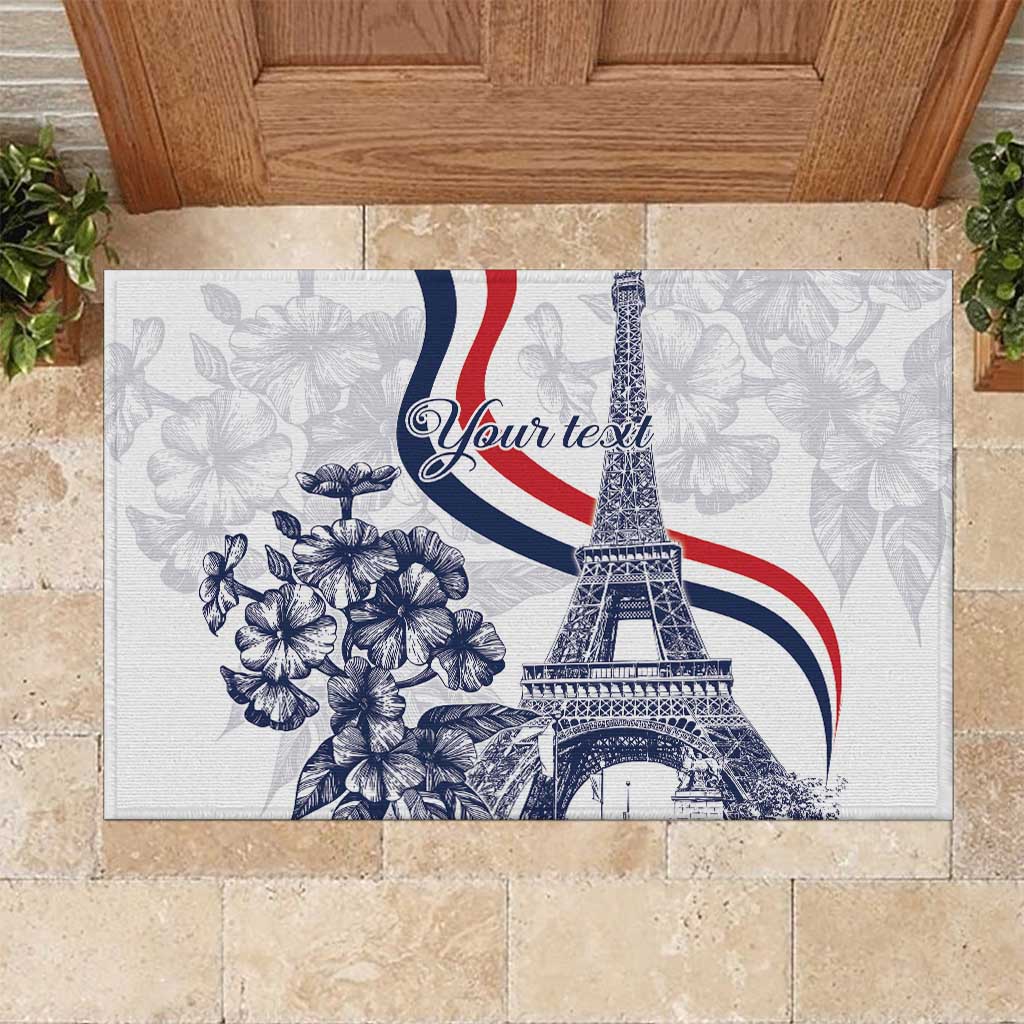 Custom France Women Rugby Rubber Doormat Summer Flowers 2024