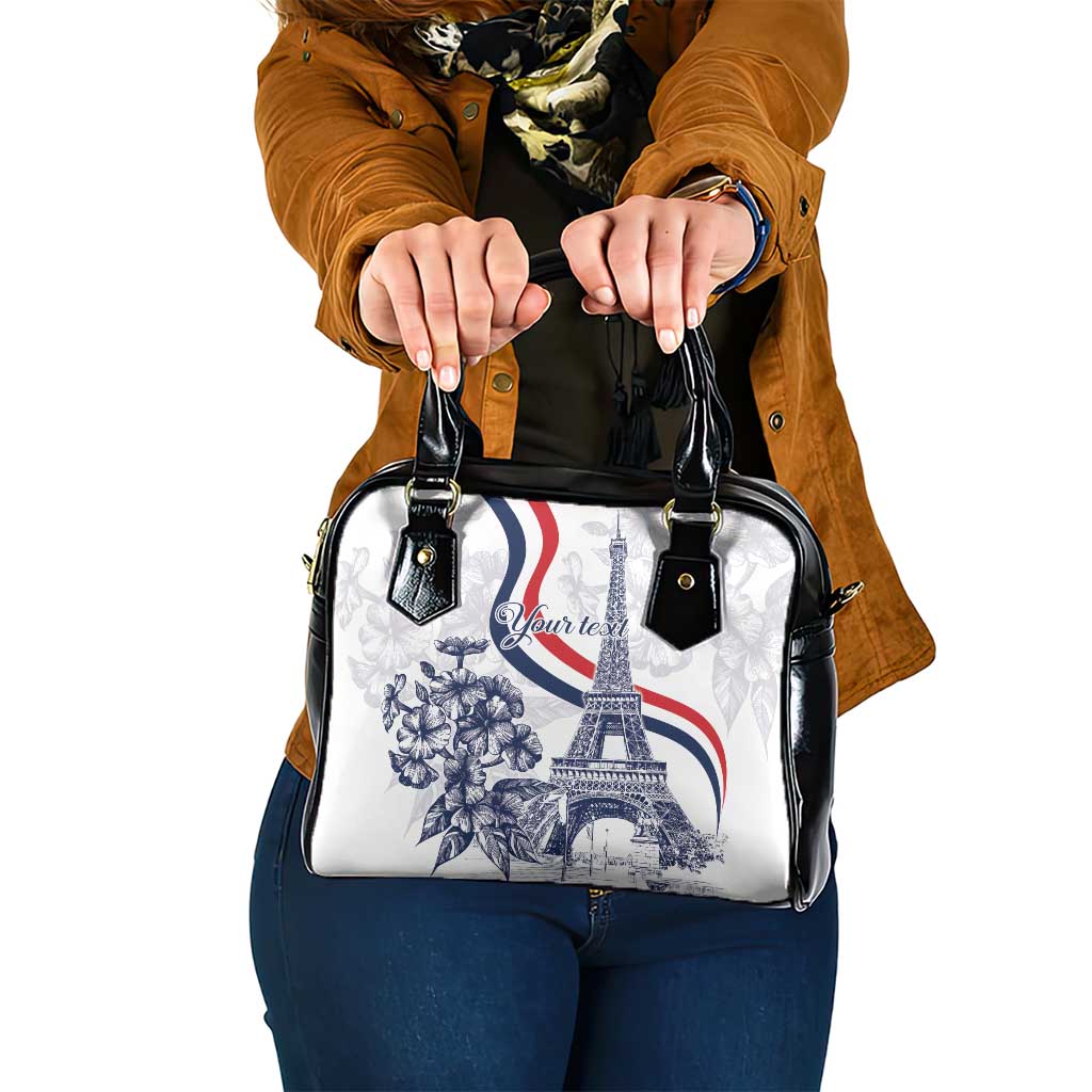 Custom France Women Rugby Shoulder Handbag Summer Flowers 2024