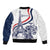 Custom France Women Rugby Sleeve Zip Bomber Jacket Summer Flowers 2024 - Wonder Print Shop