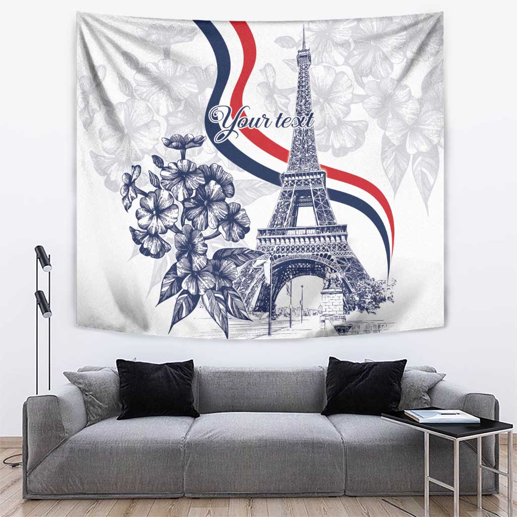 Custom France Women Rugby Tapestry Summer Flowers 2024