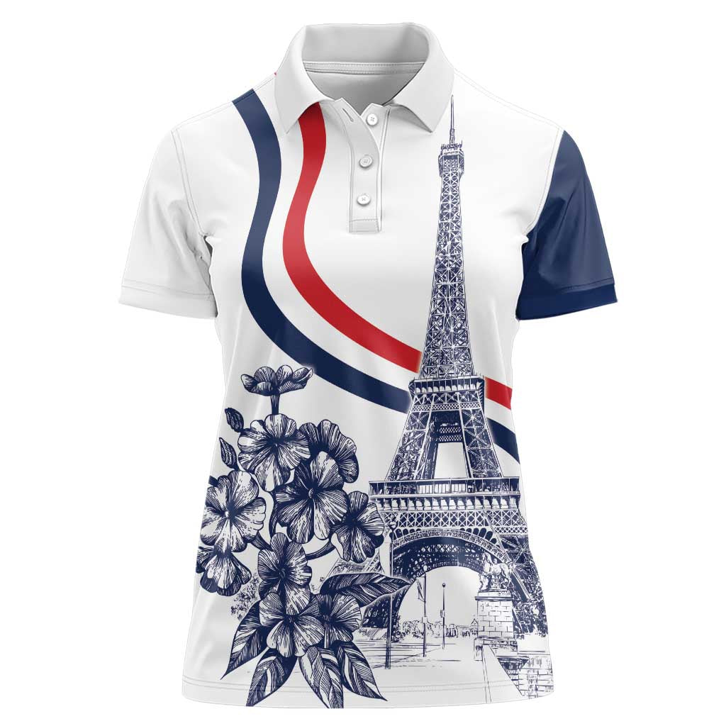 Custom France Women Rugby Women Polo Shirt Summer Flowers 2024