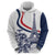 Custom France Women Rugby Zip Hoodie Summer Flowers 2024