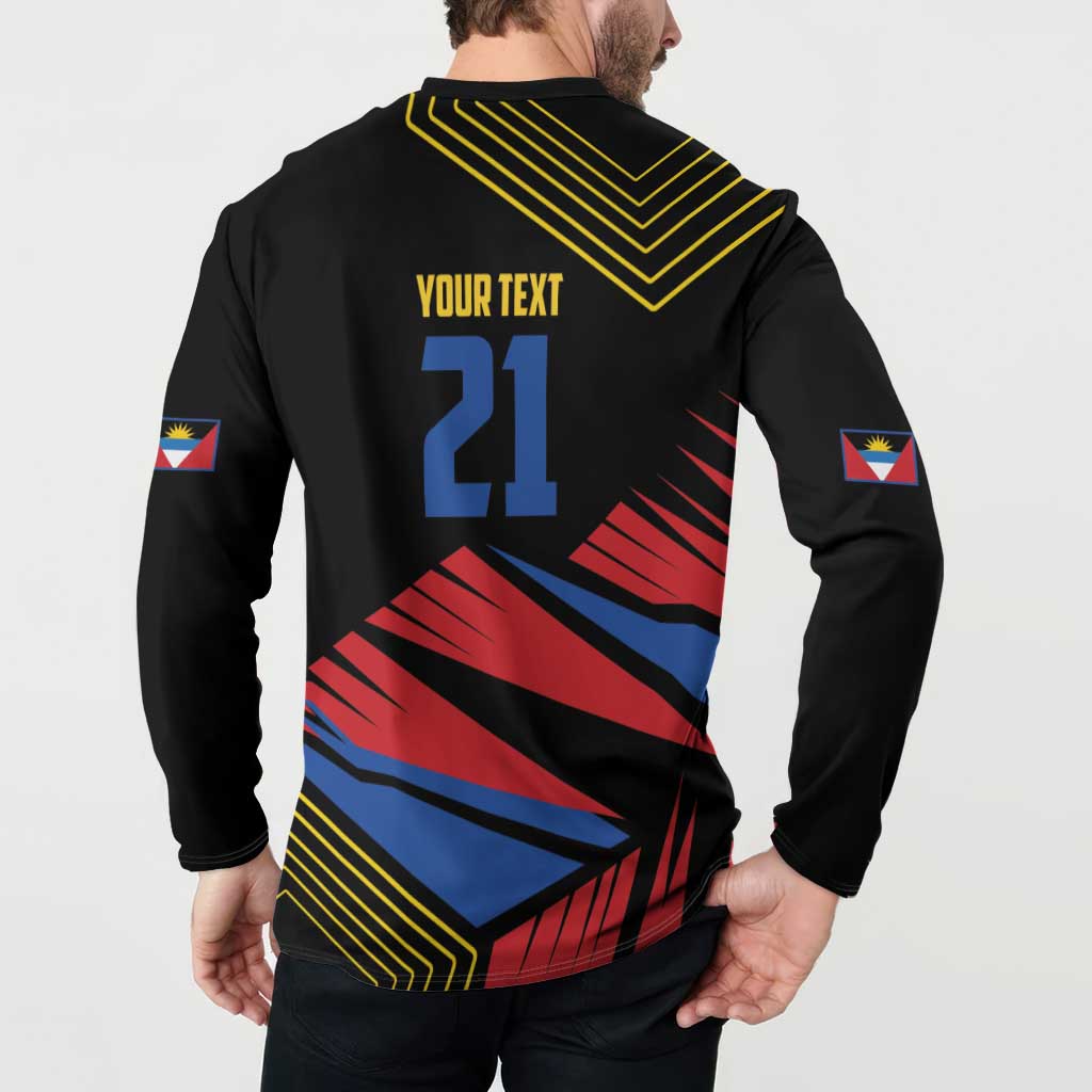 Custom Caribbean Cricket Antigua and Barbuda Button Sweatshirt - Wonder Print Shop