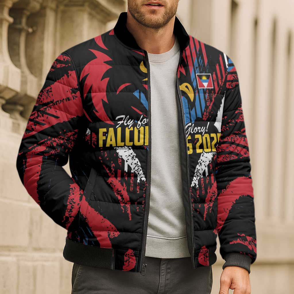 Caribbean Cricket Antigua and Barbuda Bomber Puffer Jacket First Crown Forever Proud - Wonder Print Shop