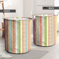 Nigerian Aso Oke African Ethnic Stripes Laundry Basket