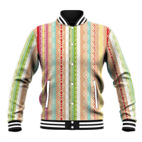 Nigerian Aso Oke African Ethnic Stripes Baseball Jacket