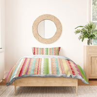 Nigerian Aso Oke African Ethnic Stripes Bedding Set