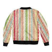 Nigerian Aso Oke African Ethnic Stripes Bomber Jacket